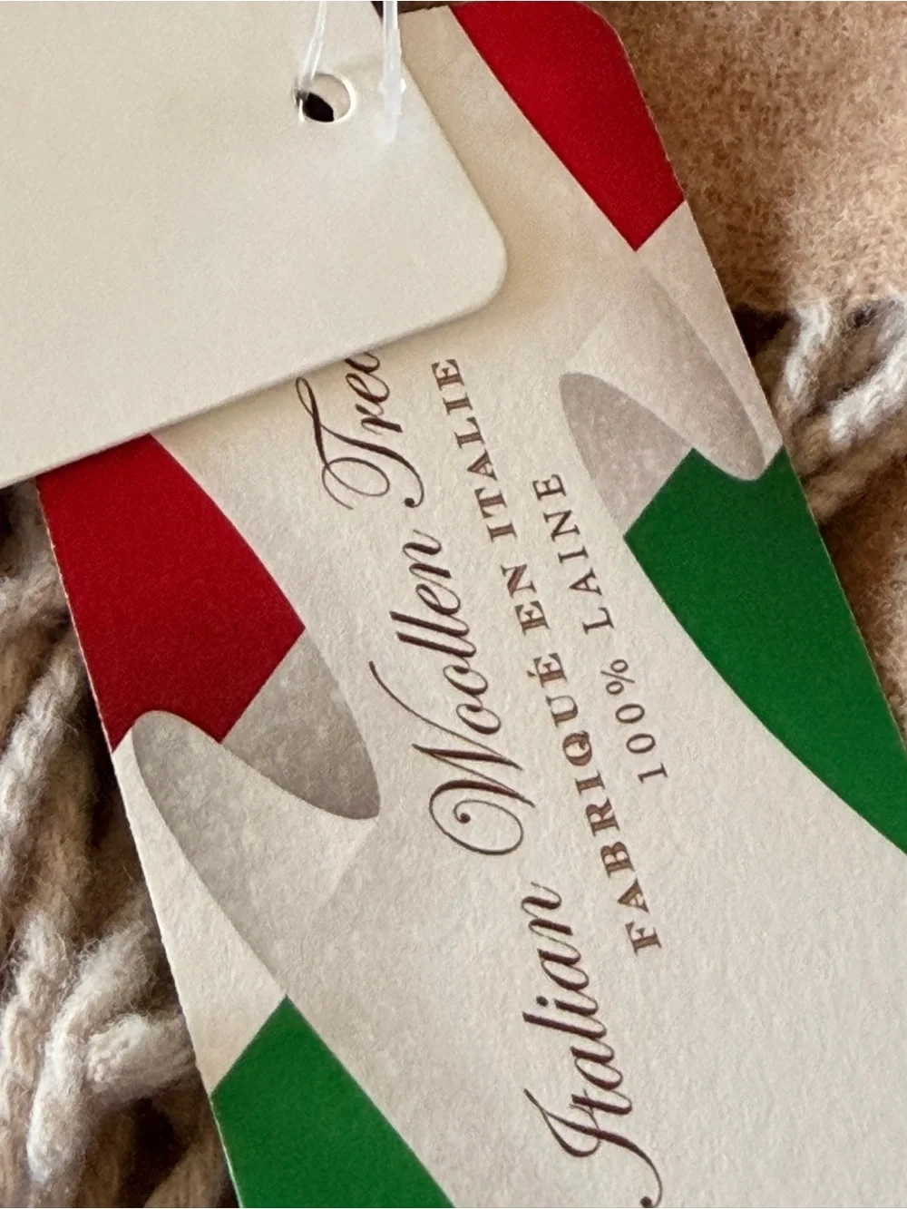 NWT NIb Men’s Italian 100% Wool Scarf & Beanie Set Camel Made in Italy